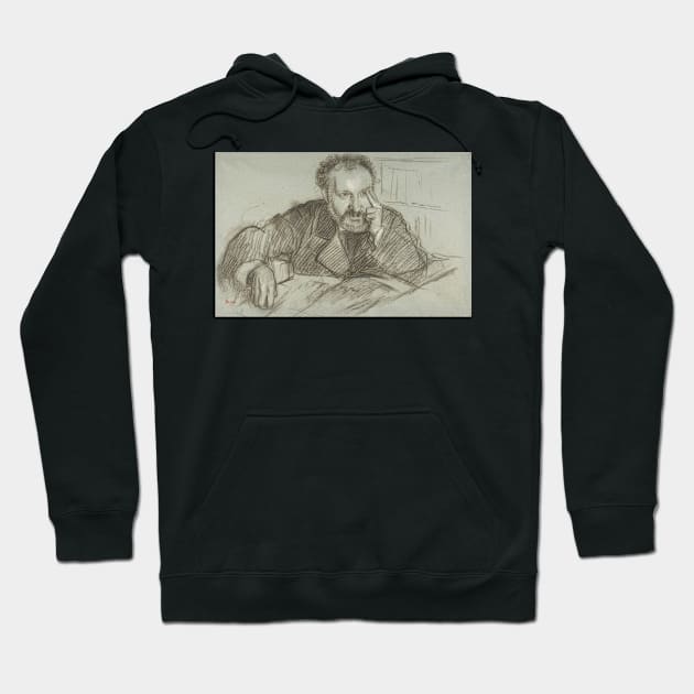 Edmond Duranty by Edgar Degas Hoodie by Classic Art Stall